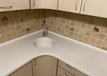 Круглая мойка из акрилового камня Grandex Creamy Sand S-204