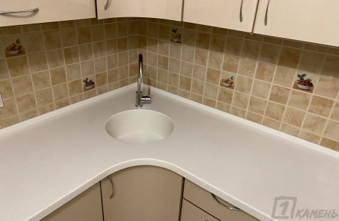Круглая мойка из акрилового камня Grandex Creamy Sand S-204