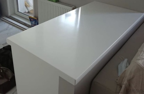 Белая прямоугольная барная стойка для комнаты из акрилового камня Tristone Glaicer White 019