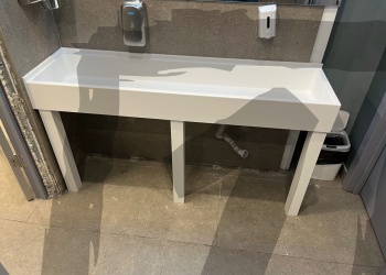 Коллективная раковина из искусственного камня Grandex Pure White P-104