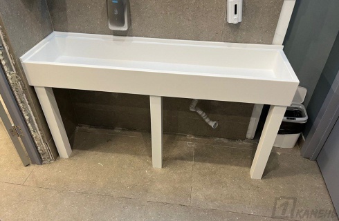Коллективная раковина из искусственного камня Grandex Pure White P-104