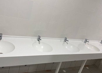 Коллективная раковина из акрилового камня Grandex Pure White P-104