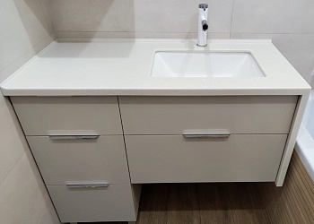 Бежевая столешница для санузла из акрилового камня Grandex Light Sand S-209
