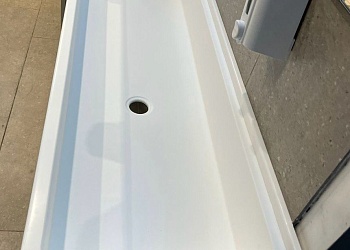 Коллективная раковина для общественного места из искусственного камня Grandex Pure White P-104