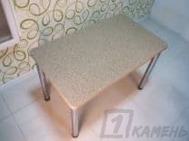 Бежевый прямой стол для комнаты из акрилового камня Staron SS440 Sanded Sahara